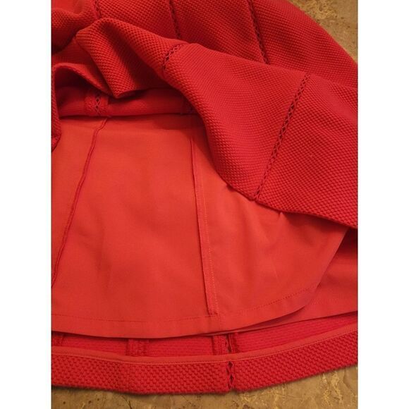 Carlisle Collection berry red waffle texture A-Line dress - Picture 9 of 14